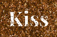 Kiss glittery typography message word