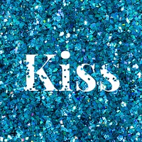 Kiss glittery typography text word