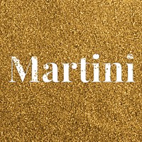 Glittery martini text typography word