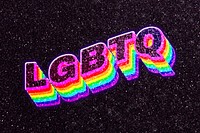 LGBTQ rainbow text 3D typography