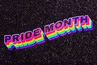 Pride month rainbow 3D typography