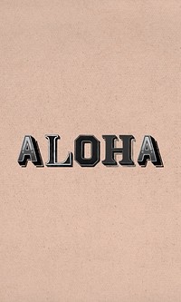 Aloha word 3d vintage typography