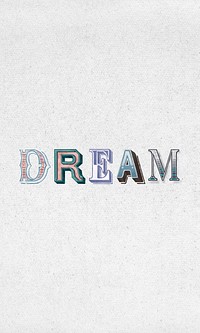 Dream word clipart vintage typography