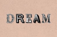 Dream word vintage 3d typography