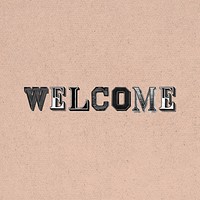 Welcome word clipart vintage typography