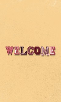 Welcome shadowed word vintage typography