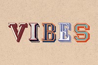 Vibes word clipart vintage typography