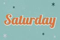 Saturday retro word typography on a green background