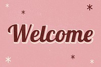 Welcome retro word typography on pink background