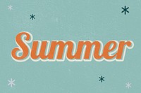 Summer retro word typography on a green background