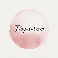 Popular calligraphy on pastel pink watercolor