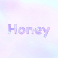 Honey pastel gradient purple shiny holographic lettering