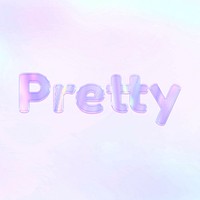 Pretty purple gradient holographic pastel word art typography feminine