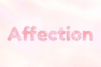Affection text holographic effect pastel typography