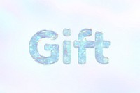 Gift text holographic effect pastel gradient typography