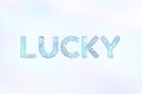 Lucky lettering holographic effect pastel gradient typography