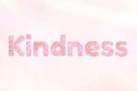 Kindness lettering holographic effect pastel typography