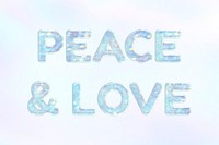 Peace & love lettering shiny holographic pastel feminine