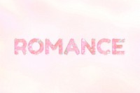 Romance word art holographic effect pastel gradient