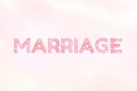 Marriage text holographic effect pastel typography