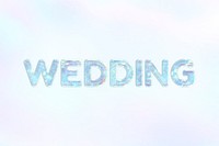 Wedding pastel gradient blue shiny holographic lettering