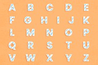 Abc alphabet set typography psd