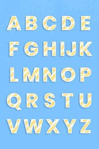 A-z alphabet set typography psd