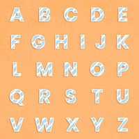 Psd alphabet letters stripes set