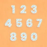 Number font collection graphic vector