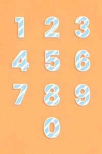 Number font collection graphic psd