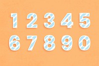 Number font set illustration vector stripe pattern