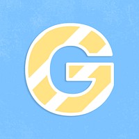 Letter g sticker typography psd capital