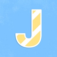 Letter j sticker typography psd capital