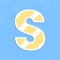 Letter s sticker typography psd capital