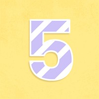 Number 5 font colorful graphic vector