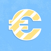 Euro sign sticker vector clipart