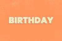 Birthday lettering diagonal cane pattern font typography