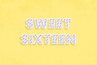 Sweet sixteen message diagonal stripe font typography