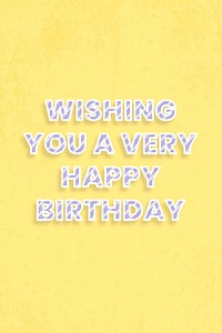 Wishing you a very happy birthday word vector candy stripe font