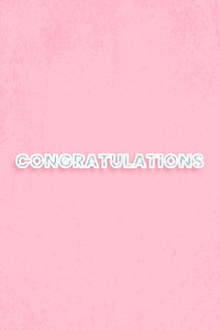 Congratulations word vector stripe font block letter typography