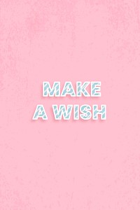 Make a wish word vector stripe font typography vector