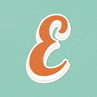 Alphabet letter E retro bold font