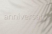 Word anniversary embossed typography design