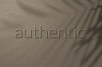 Authentic word embossed typography style