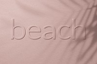 Word beach embossed typography design