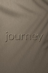 Word journey embossed letter typography design