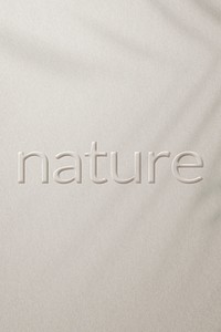 Word nature embossed letter typography design