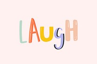 Laugh word psd doodle font colorful handwritten