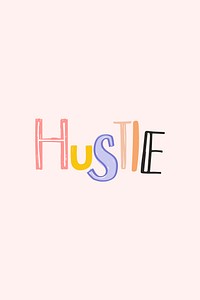 Doodle lettering hustle psd typeface