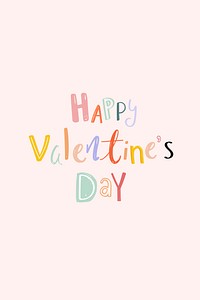 Happy valentine's day  typography psd doodle text
